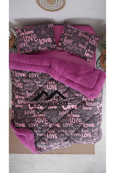 Sudemhome Double Double Sided - Soft Plush Welsoft Quilt & 2 Pillowcases - Fluffy 195X215 cm