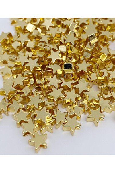 312 KONSEPT Μεταλλικές χάντρες αστεριών - 10 τεμάχια με επίστρωση λάκας