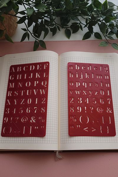 Karmelom Studio Uppercase and Lowercase Letter Template Ruler Set - Binary Typography Template