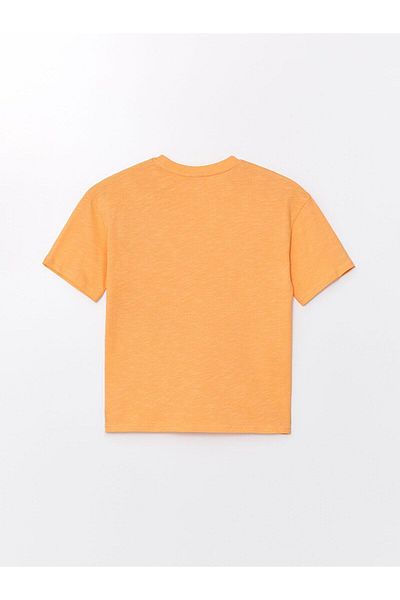 LC Waikiki Lcw Kids Boy Oversize T-Shirt - Light Orange, Crew Neck
