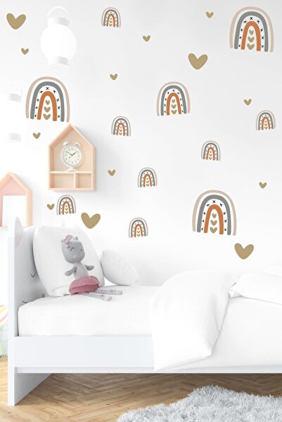 MSticker مجموعة ملصقات بألوان الباستيل الصغيرة بألوان قوس قزح والقلوب