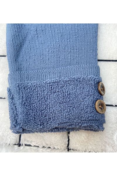 tunays shopping Unisex Thick Winter Elastic Waist Knitwear Trousers with Towel Inside
