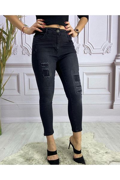 Org Marka Store Bolınto 5 Pocket Rhinestone Ripped High Burner Lycra Skinny Jeans