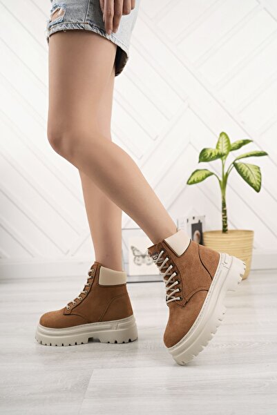 SUİNS SHOES Carla Kadın Bot Bağcıklı Süet Deri Bot