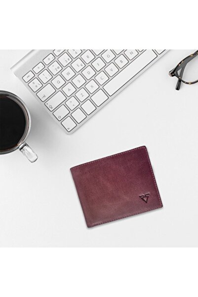 Naturel Tılsım Справжня шкіра Clasman Класичний чоловічий гаманець 3913 Бордо (Димчастий)