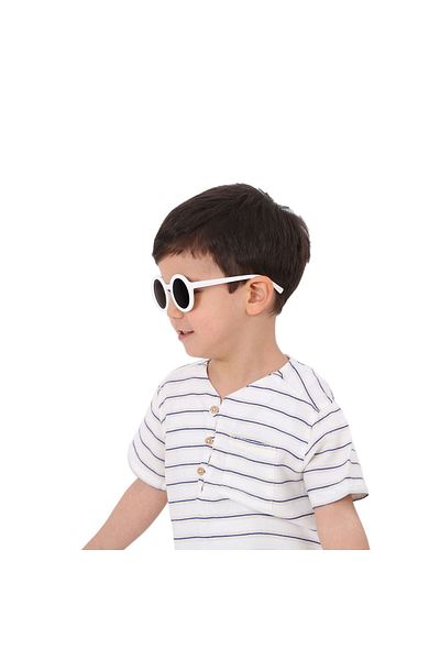 machupıcchu Nordic Imported Model Baby-Child Sunglasses Uva400 - White Frame & Brown Glass