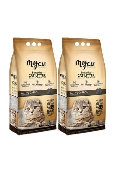 My Cat Mycat Aktif Karbon Topaklaşan Bentonit Kedi Kumu X2 Adet (İNCE TANE)