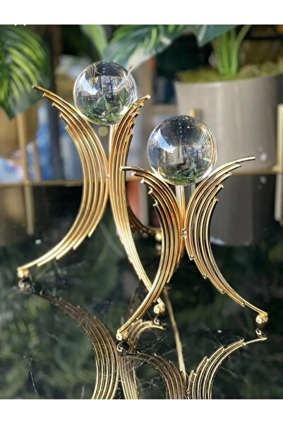 METALAY Dekoratif Obje 2'li Kılıç Küre Kılıç Küre Toplu Ayak kılıç küre