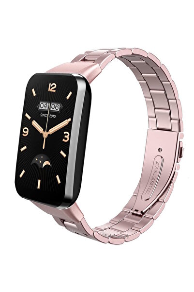 m.tk moveteck Xiaomi Mi Band 7 Pro Uyumlu Metal Baklalı Kordon Çelik Tokalı K...
