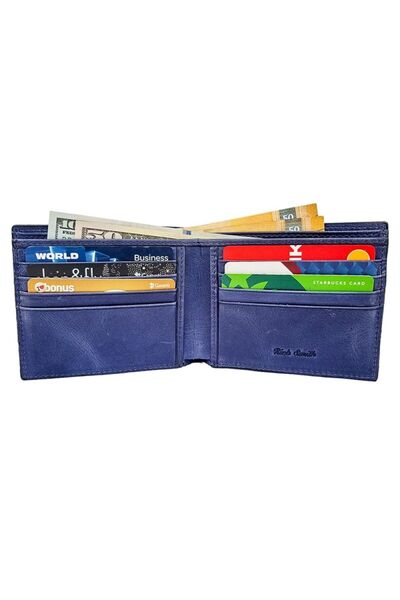 Naturel Tılsım Portofel pentru bărbați Clasman Classic din piele naturală 3913 bleumarin (fumuriu)