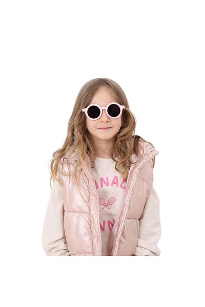 machupıcchu Scandinavian Imported Model Baby-Child Sunglasses Uva400 - Pink Frame, Brown Glass