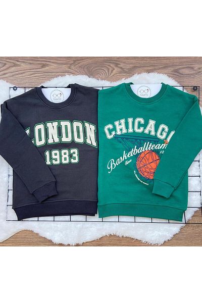 tunays shopping Oversize 2-pack Sweatshirt London+Chicago Printed