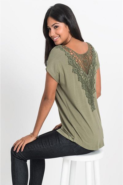 Org Marka Store Bodyflirt Wide Collar Mini Sleeve Back V Lace