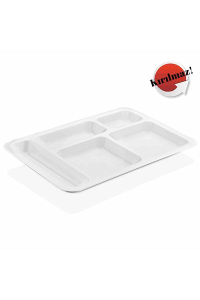 GastroPlast 5 Pieces Unbreakable Table Dish Plate, Self-Service, Dining Hall, School Plate