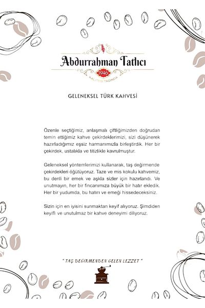 Abdurrahman Tatlıcı 100 g Turkish Traditional Coffee - 4 Pieces
