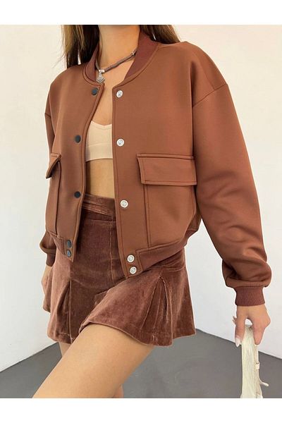 Oyer Moda Women's Bomber Jacket with Pockets