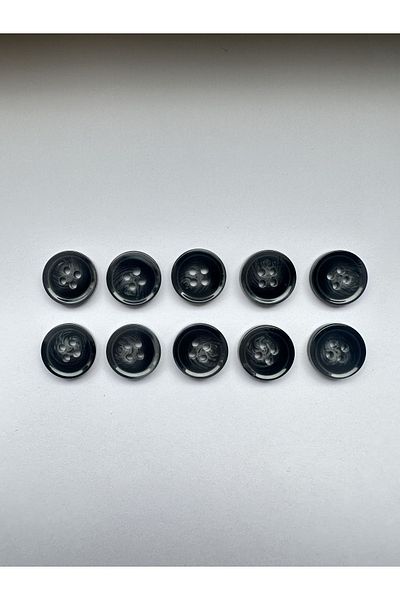 aensia Black on Gray Marble Marble Pattern Design Button Plain Polyester Button 24 Size Buttons - Pack of 10