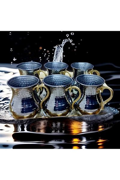 Yıldız çelik Luxury Chrome Hammer Tattoo 6-Piece Large Ladle & Cup