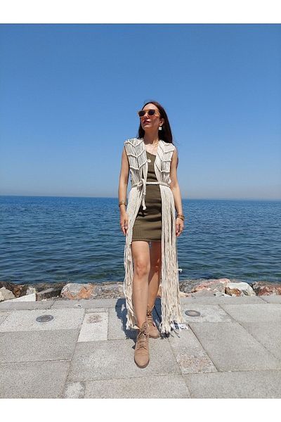 İYE'S Yely Ecru Macrame Dress