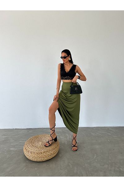 Fiori Ausgestellter Scuba-Rock mit elastischer Taille