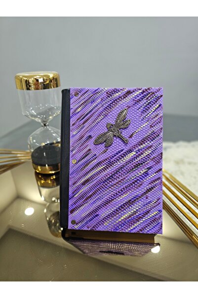 EPTC Натуральна шкіра, блокнот з малюнком «Фіолетовий метелик» - ручної робот...