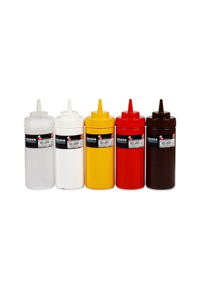 Corona Ketchup & Mayonnaise Bottle Wide Lid 500 ml White (1 Piece Will Be Sent)