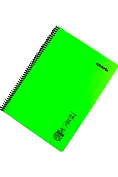Mynote Flex A4 80 Sheets Unlined Spiral Neon Cover Plastic Notebook