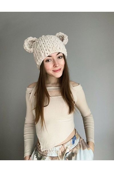AidaAstrid Snow Mask Hat Puffy Beanie Ski&Snowboard