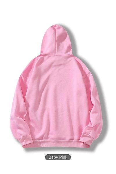 Boi Φούτερ Unisex Oversize - Crew Neck, Άνετη εφαρμογή, Μαύρο Λευκό Ροζ χωρίς εκτύπωση