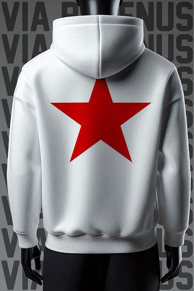 Vordevia Φούτερ με κουκούλα Red Star εμπρός και πίσω με στάμπα με 3 νήματα