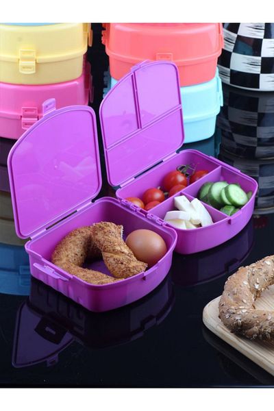 BuNeBox Patterned Lunch Box - 2 Layers, 4 Compartments Lunch Box - Food Storage Container