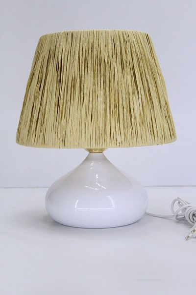 571 Store Raffia Headboard Metal Leg Table Lampshade