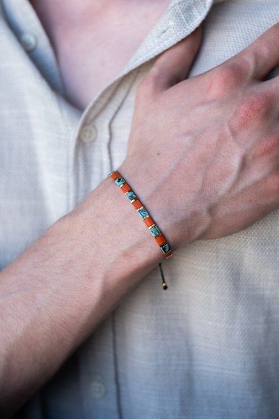 Serenite Miyuki Unisex Orange Bracelet