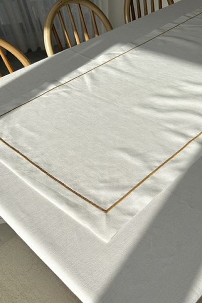 creaminhome Gold Striped Runner 6