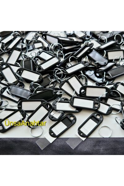 ÜNSA Anahtar 100x Anahtarlık Plastik Etiket Kimlik PVC li  Isimlik Isim Yazı ...