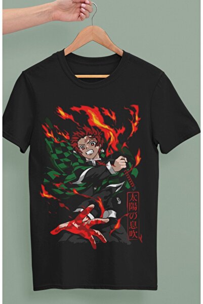 Fuddy Moda Oversize kroj Demon Slayer Kamado Tanjiro 2 Štampano T-shirt , uni...