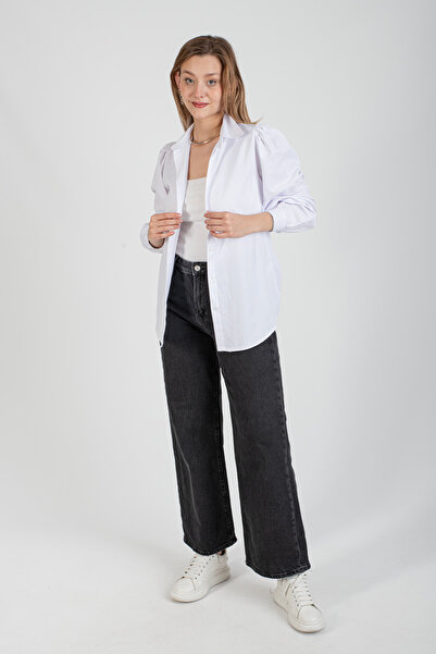 Hatun Atila HatunAtila Balon Kollu Boyfriend Сорочка - 8622