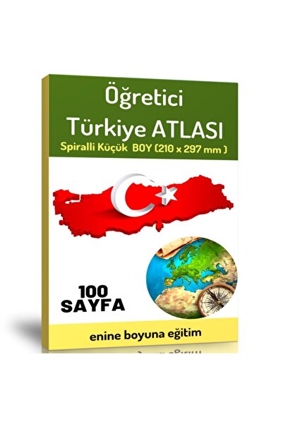 Enine Boyuna Eğitim Öğretici Orta Boy Türkiye Atlası 100 Seçilmiş Harita