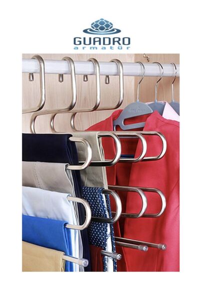 Genel Markalar 5 Katlı Metal Dolap Içi Düzenleyici Pantalon Ve Eşarp Askısı