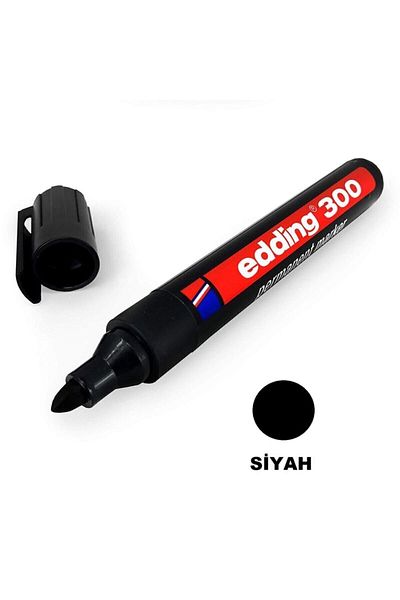 Edding 300 Black Permanent Marker Box Pen Round Tip Indelible