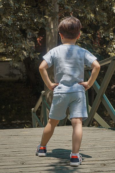 RISTAK Muslin Short Sleeve T-Shirt and Shorts for Boys - Set of 2