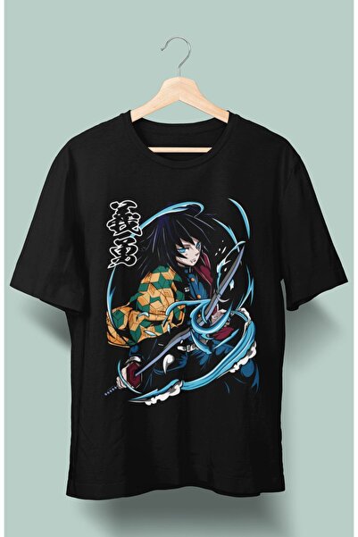 Fuddy Moda Tricou cu imprimeu Tomioka oversize Demon Slayer, tricou unisex cu...