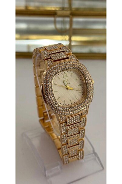 Butik ساعة سوارو ستون الذهبية