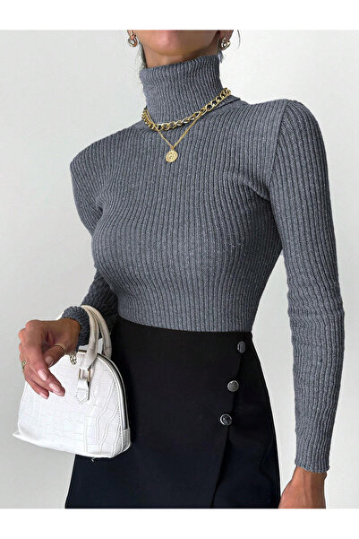 Jose Clothing Turtleneck Ribbed Sweater - Long Sleeve