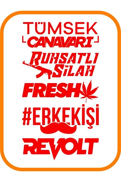 EYBA STİCKER حزمة ملصقات سيارات حمراء مقاس 35 × 20 سم - نموذج الزجاج الخلفي و...