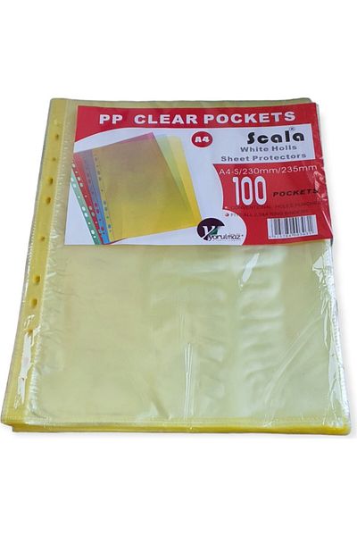 Polin A4 Thin Bag File - Transparent Color, Pack of 100