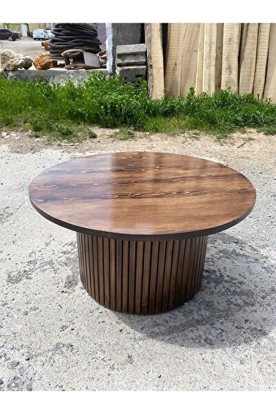 KK DEKORASYON K&k Dekorasyon Eskitme Cilalı Çıtalı Mantar Sehpa