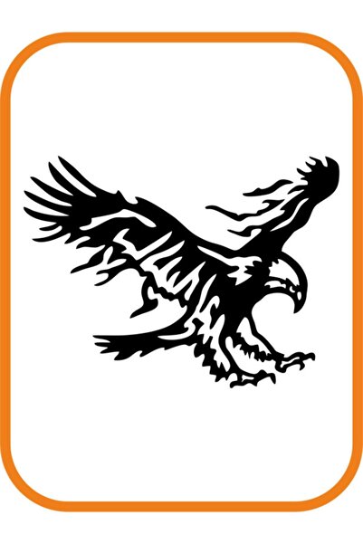 EYBA STİCKER ملصق سيارة النسر الأسود - حجم كبير 30x22 سم