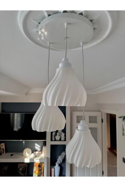 Limon 3D Desing Laura 3 Lü Sarkıt Avize - 3 Başlıklı Avize Modern Tasarım Yat...