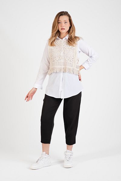 Hatun Atila Hatunatila Tasseled Lace Sweater - 5043